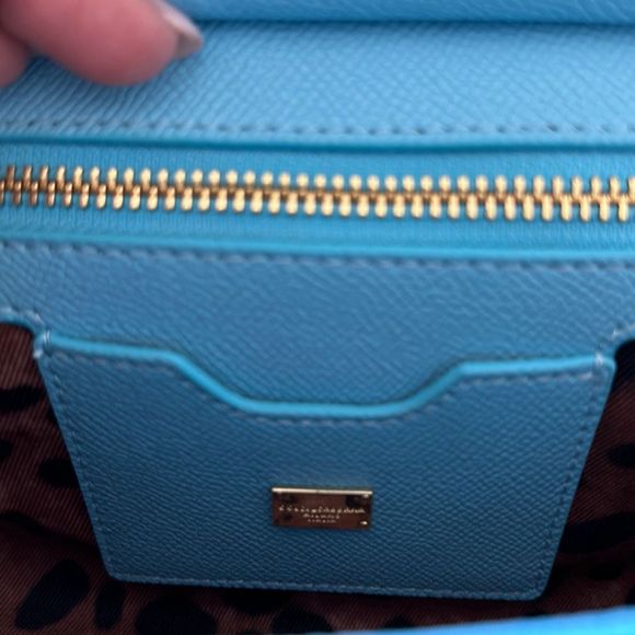 Dolce & Gabbana Small Miss Sicily Leather Satchel Sky Blue - Picture 10 of 14